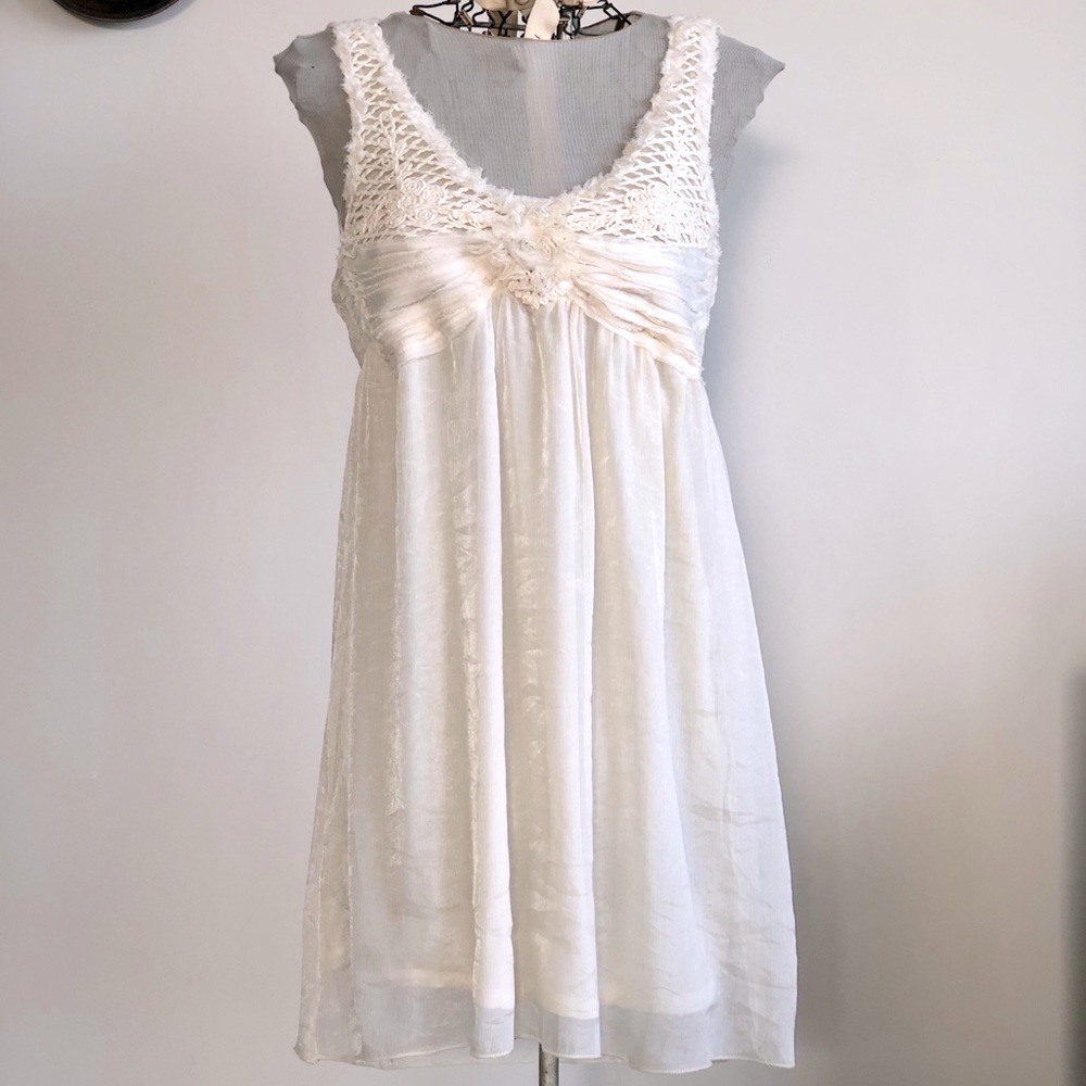 PRICE⬇️My Pretty Angel Off White/Cream Crochet Dress. NWT. Large.